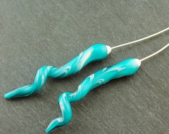 Lampwork Beads, Glass Head Pins on Fine Silver Wire