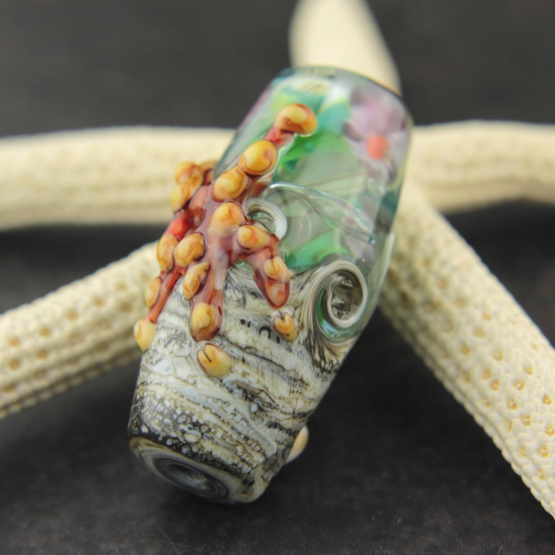 Lampwork Glass Bead Long Focal, Aquarium, Beach Ocean - Etsy