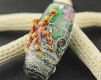 Lampwork Glass Bead Long Focal, Aquarium, Beach Ocean