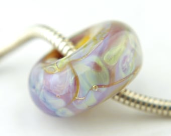 Lampwork Glass Beads, BHB Charm Bracelet European Iridescent Big Hole Bead