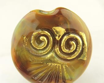 Lampwork Glass Lentil Bead Focal