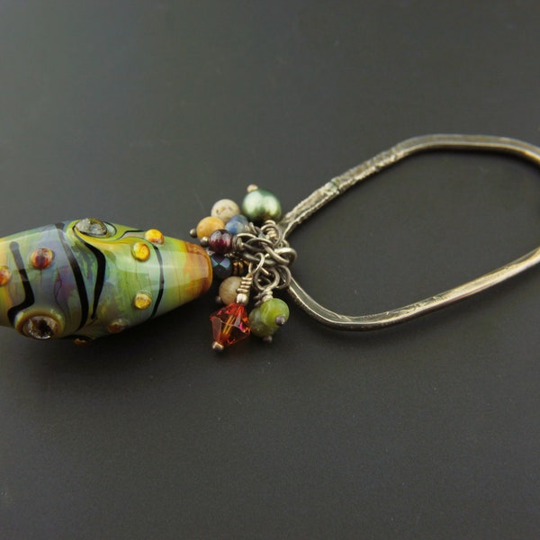 Pendant, Sterling Silver, Lampwork Glass Bead with Chain Options