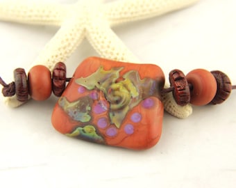 Lampwork Glass Beads Set, Top Drilled, Matte
