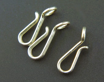 Sterling Silver Hook Clasps (3) Beading Supplies Jewelry Findings