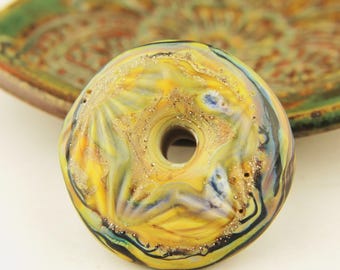 Lampwork Glass Beads, Donut with Large Hole