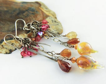 Sterling Silver Earrings, Chain Dangle