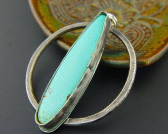 Handmade Sterling Silver and Turquoise Pendant