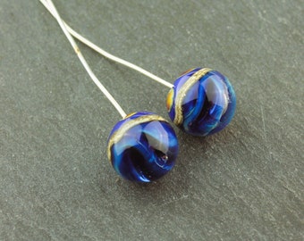 Lampwork Beads, Glass Head Pins on Fine Silver Wire