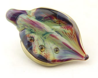 Lampwork Glass Bead Leaf Focal Pendant