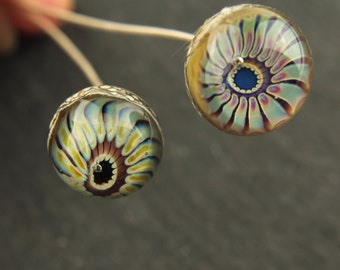 Lampwork Beads, Headpins, Glass Head Pins, Fine Silver