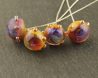 Lampwork Beads, Headpins, Glass Head Pins, Fine Silver