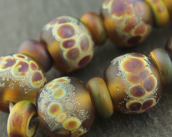 Handmade Lampwork Glass Beads Set Matte