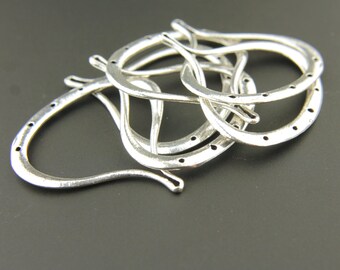 Silver Plated Earring Components, 5 Hole Chandelier Beading Supplies, Jewelry Findings (6)