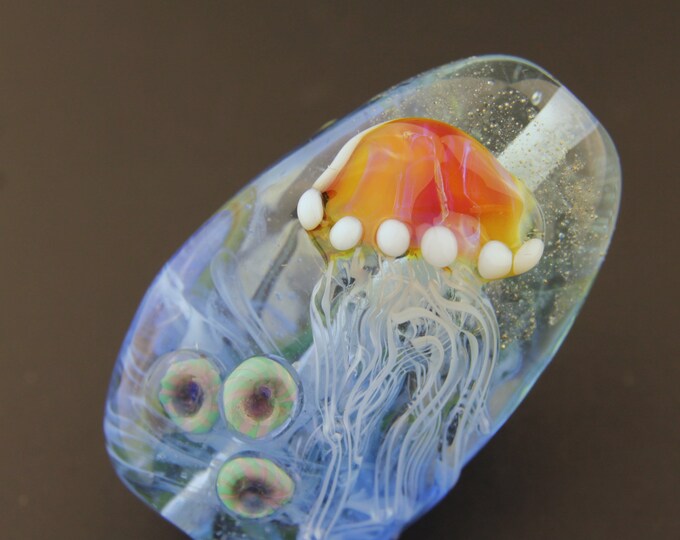 Lampwork Glass Focal Bead Ocean Beach, Jellyfish - Etsy