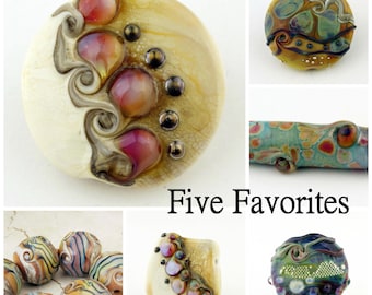 Tutoriel de recette de lampwork en perles de verre Livre électronique 'Cinq favoris'