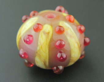 Handgemaakte lampwork glaskraal, zee-egel