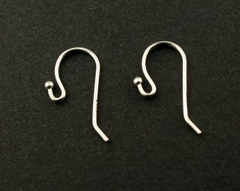 Sterling Silver Earwires 3 pair, Small French Hook with Ball Ear Wires (6) 3 Pair