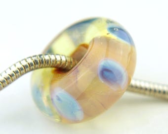 Lampwork Glass Beads, BHB Charm Bracelet European Iridescent Big Hole Bead