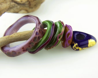 Handmade Lampwork Glass Bead Donut Slider Focal