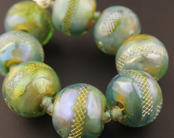 Lampwork Glass Beads Set of 8