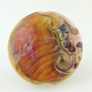 Lampwork Glass Lentil Bead Focal