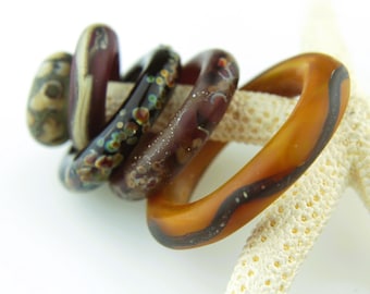 Handmade Lampwork Glass Bead Donut Slider Focal