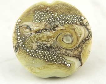 Lampwork Bead Glass Lentil Focal