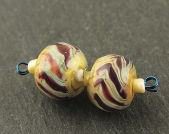 Lampwork Glass Beads, Earring Pair