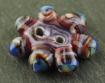 Glass Flower Button, Lampwork