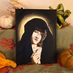 Our Lady of Sorrows, Sorrowful Virgin, Catholic, Hand painted, Dolarosa, Madonna, Wedding, Anniversary, Catholic Birthday, Catholic Gift