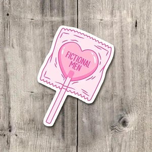 Fictional Men Lollipop Waterproof Reusable Sticker, Decal, Water Bottle, Laptop, Book Lover Gift, Smut, Bookish, Romance, Pink Sucker Kindle
