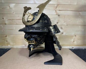Wearable Samurai Helmet and mask - hand painted custom cosplay - high quality finish