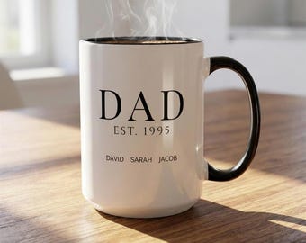 Taza personalizada para papá / Taza con el año de fundación de papá / Taza de café con nombre personalizado / Regalo personalizado para papá / Regalo del Día del Padre