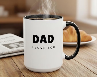 Taza de cerámica clásica "Te quiero, papá" / Regalo significativo para el Día del Padre / Regalo para papá, esposo / Regalo para él / Día del Padre / Taza de café para papá