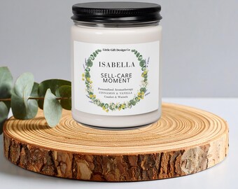 Vela aromática dulce para el hogar / Regalo de cumpleaños reconfortante / Vela de soja personalizada de canela y vainilla / Regalo personalizado