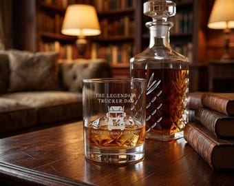 Vaso de bourbon King of the Road vintage / Regalo del Día del Padre para camioneros / Vaso de whisky para camioneros / Regalo único para papá