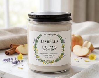 Regalo de aromaterapia frutal / Hogar con aroma fresco de huerto / Vela de soja personalizada con aroma a cosecha de manzana / Vela personalizada con aroma otoñal / Vela de manzana