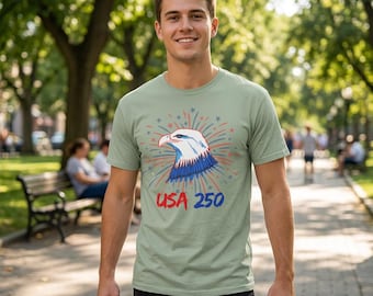 Camiseta vintage USA 250 Eagle / Regalo del Día de la Independencia con águila calva / 250 aniversario de Estados Unidos