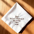 Personalized embroidered wedding handkerchief — Father of the Bride Gift from Daughter, Custom Wedding Handkerchief for Dad product logo
