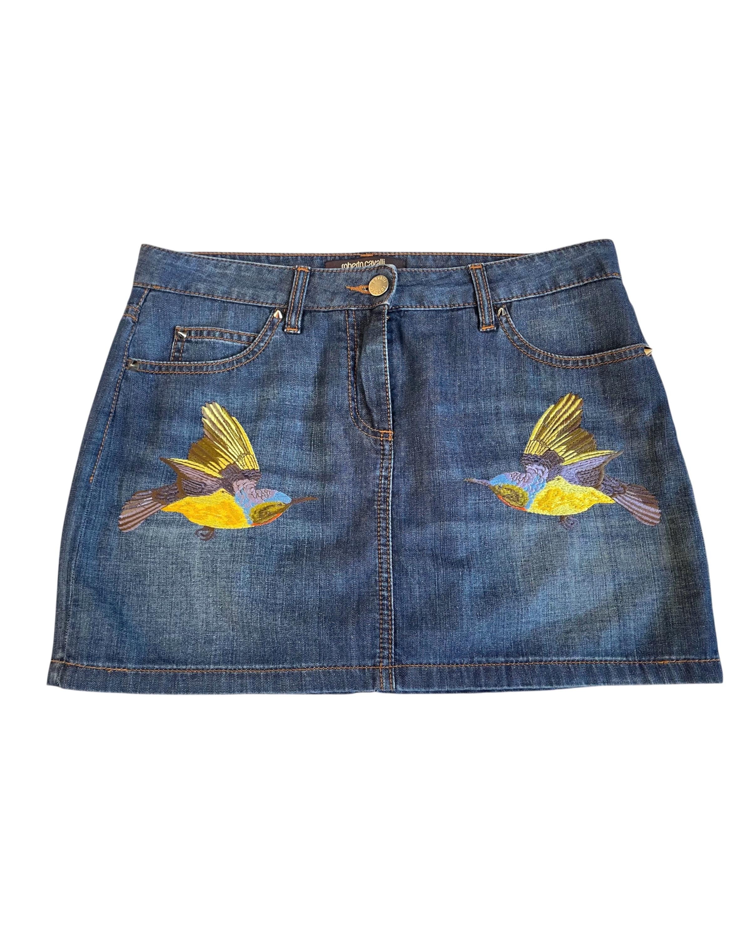 Roberto Cavalli Denim Skirt - Etsy