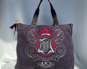 Juicy Couture vintage textile sequins embroidered tote bag