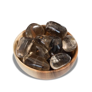 Rauchquarz-Kristalle aus Brasilien, hochwertige Rauchquarz-Kristalle, Kristalltrommelsteine, Trommelsteine,