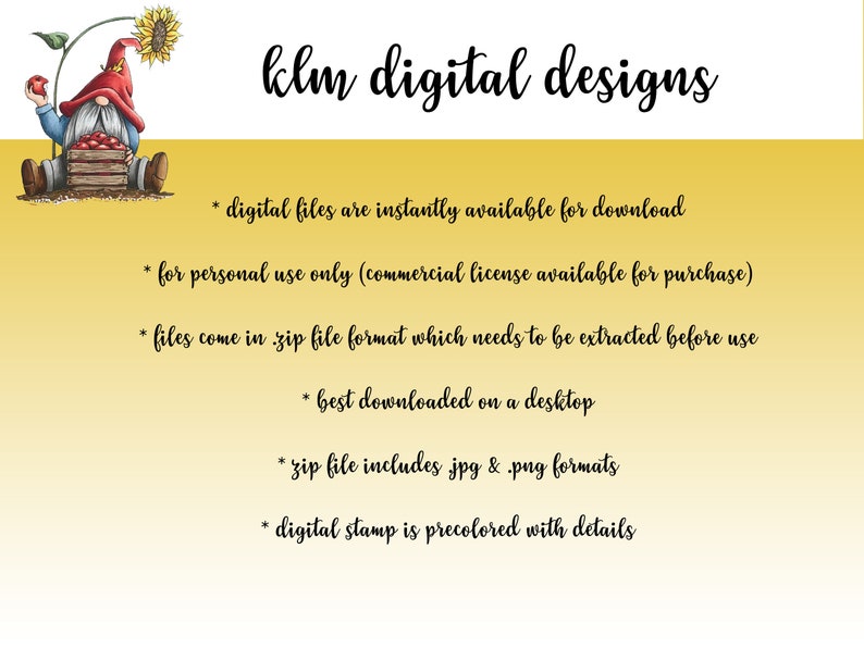 Card Making Supplies KLM Digital Designs Digital Stamps Clip Art Colored 4th of July Gnome Gnome Clip art Paper Crafts