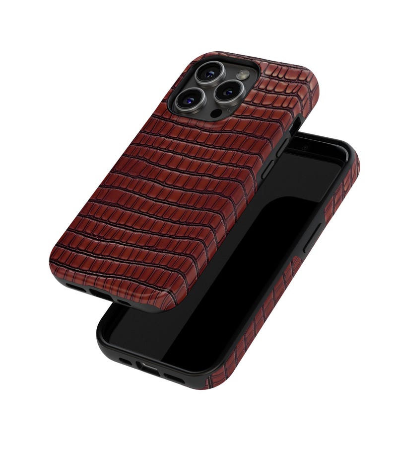 Dark Red Bordeaux Crocodile Faux Leather Phone Case, Luxury Textured Cover for iPhone, Samsung, Google Pixel, red leather phone case, dark red phone case, Bordeaux phone case, faux leather case, crocodile phone case, luxury phone case, textured phone cover, shockproof case, stylish phone case, iPhone case, Samsung case, Google Pixel case, unique phone case, handmade phone cover, durable case, elegant phone case, premium phone case, fashion phone case, leather skin phone case,