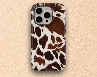 Cowhide Print iPhone Case, Faux Fur Phone Case, Cow Print, case for iPhone, cowboy case, Western Phone Cover, Gift for Her, cow case