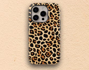 Funda para teléfono con estampado de leopardo, diseño clásico de animales, con lunares y piel de leopardo, para iPhone, Samsung y Google Pixel.