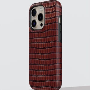 Dark Red Bordeaux Crocodile Faux Leather Phone Case, Luxury Textured Cover for iPhone, Samsung, Google Pixel, red leather phone case, dark red phone case, Bordeaux phone case, faux leather case, crocodile phone case, luxury phone case, textured phone cover, shockproof case, stylish phone case, iPhone case, Samsung case, Google Pixel case, unique phone case, handmade phone cover, durable case, elegant phone case, premium phone case, fashion phone case, leather skin phone case,