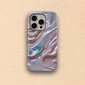 Luxury Pearl Glossy Phone Case for iPhone & Samsung | Iridescent Shell Design, abalone shell texture, Luxury case, Pearly case, case for her