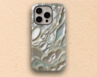 Elegante funda de nácar para iPhone y Samsung, funda de lujo, funda de nácar, diseño de perlas, funda con perlas, funda de lujo