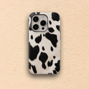 Cowhide Print iPhone Case, Faux Fur Phone Case, Cow Print, case for iPhone, cowboy case, Western Phone Cover, Gift for Her, cow case